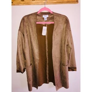 Carmen Marc Valvo Faux Leather Cardigan - NWT